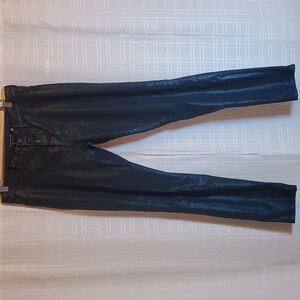 Elie Tahari Green Wax Coated Pants Womens Size 12 Near-euc Legging Style